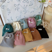 巾着袋 コーデュロイ 収納袋 収納雑貨 ギフト包装 ラッピング袋 小物入れ 大容量 可愛い