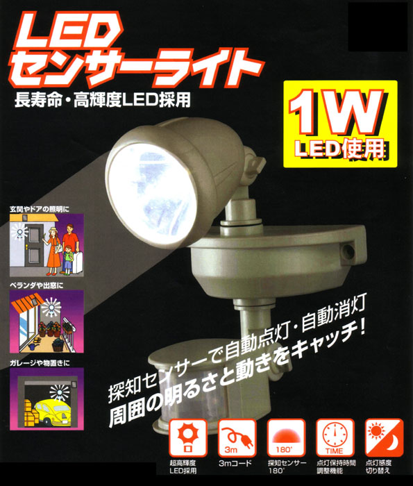 LEDセンサーライトM1W-SLED