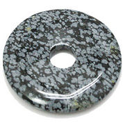 天然石　ピーディスク・円盤　スピリチュアル パワーストーン /スノーフレークオブシディアン 40mm 　