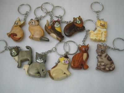 手づくり 組木の猫キーホルダー 雑貨 有限会社 アニマルストアー 問屋 仕入れ 卸 卸売の専門 仕入れならnetsea