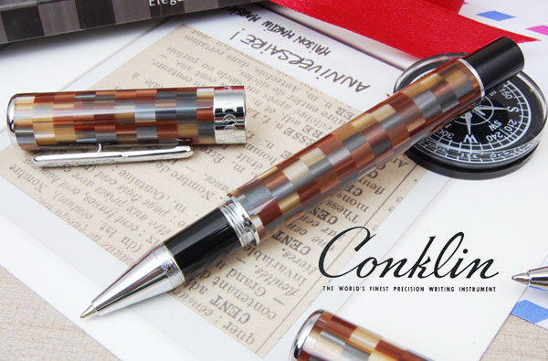 Conklin コンクリン Stylograph モザイク ブラウン/グレー CK71064