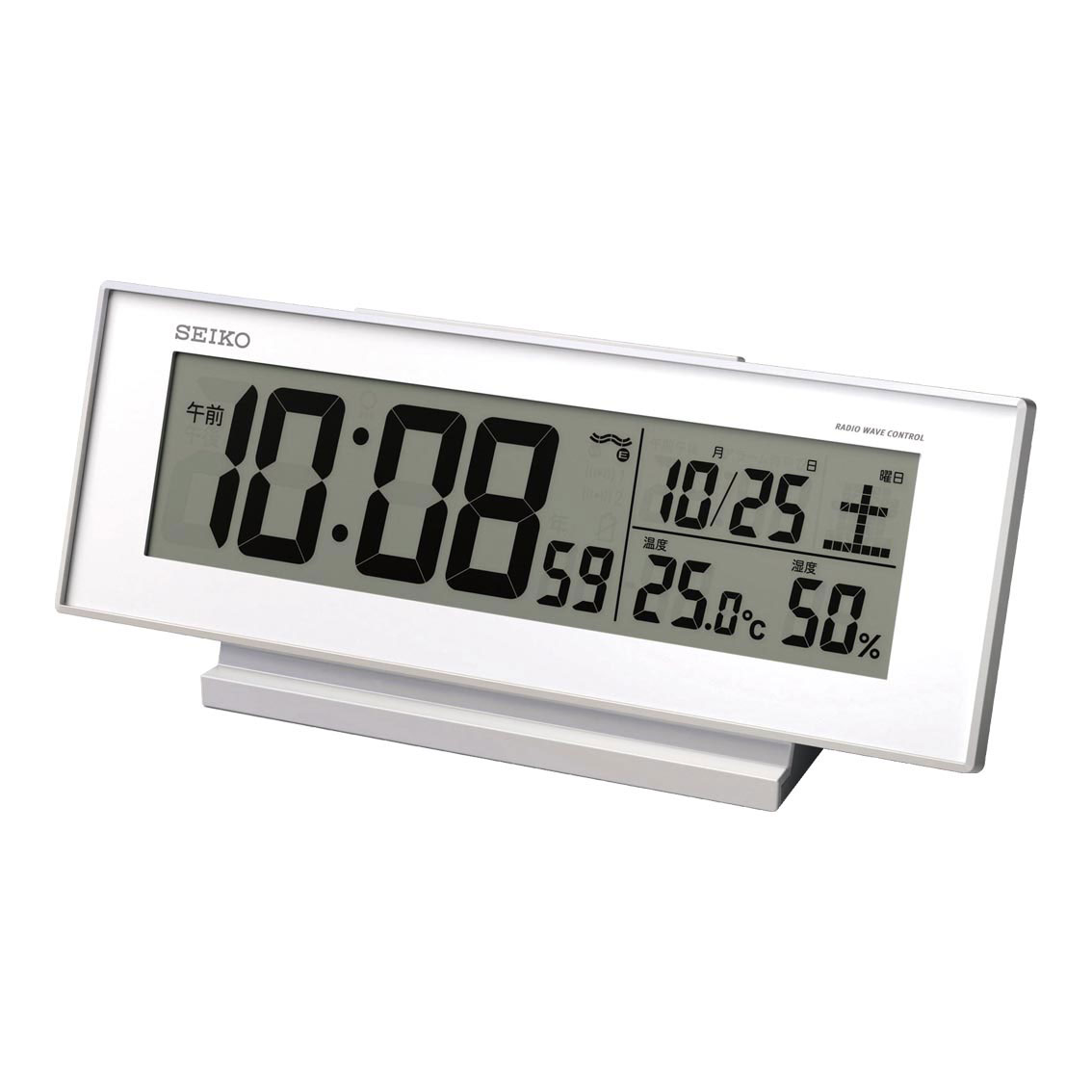 （クロック／ウォッチ）（デジタル時計）セイコー 自動点灯電波時計 SQ762W