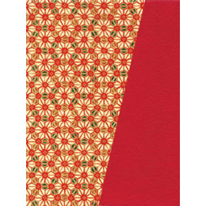 友禅紙貼箱 色がさね ハガキ 麻の葉 赤 No.8021-1