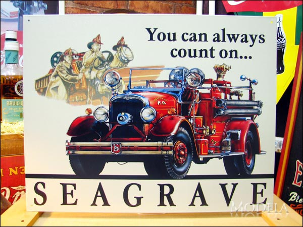 アメリカンブリキ看板 消防車 Seagrave