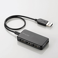 エレコム USB2.0ハブ（Windowsタブレット向け） U2HS-A402BBK