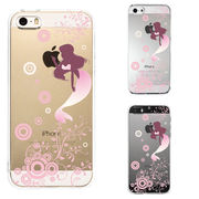 iPhone SE 5S/5 対応 アイフォン ハード クリア ケース カバー マーメイド 人魚姫 ピンク