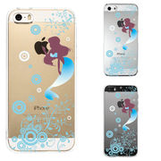 iPhone SE 5S/5 対応 アイフォン ハード クリア ケース カバー マーメイド 人魚姫 ブルー