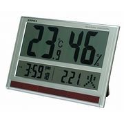 【超大型タイプ】ジャンボソーラー温湿度計（ソーラー電波時計付き）