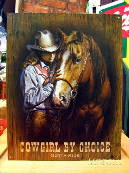 アメリカンブリキ看板 Cowgirl by choice