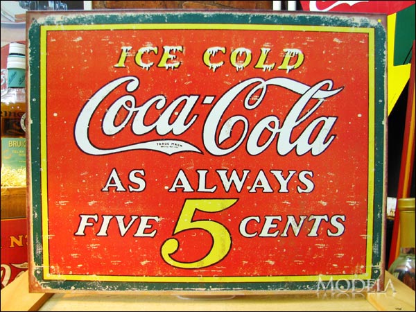アメリカンブリキ看板 コカ・コーラ いつも5セント
