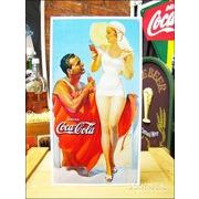 アメリカンブリキ看板 コカ・コーラ ビーチの男と女