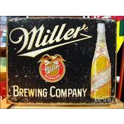 アメリカンブリキ看板 Miller/ミラービール 醸造