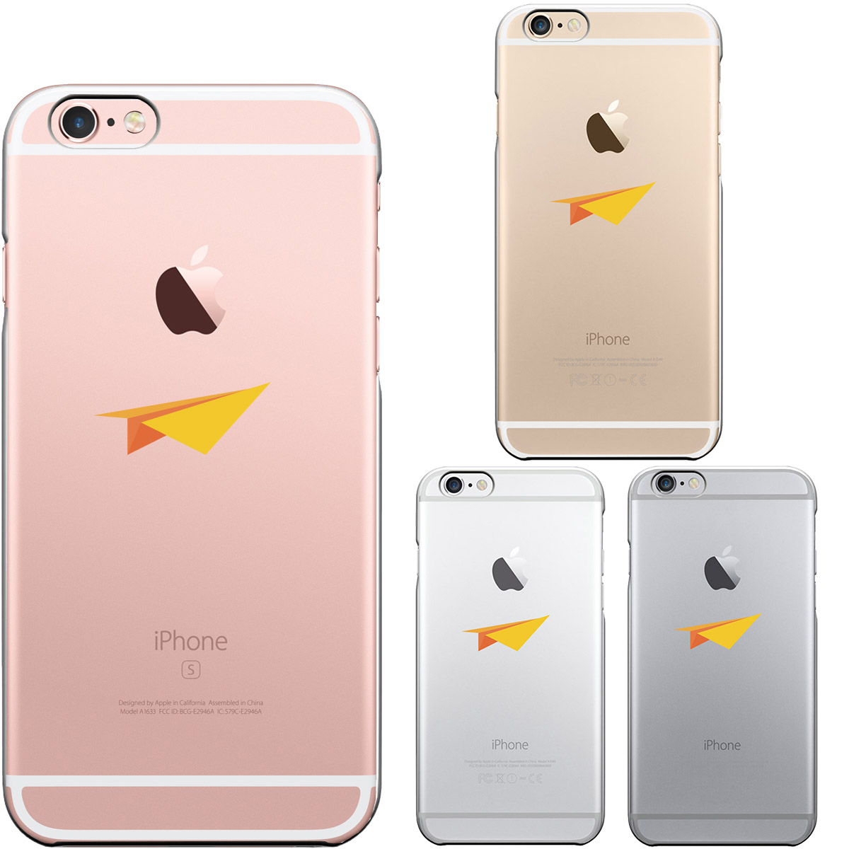 iPhone6 iPhone6S ハード クリアケース カバー シェル おりがみ 紙飛行機