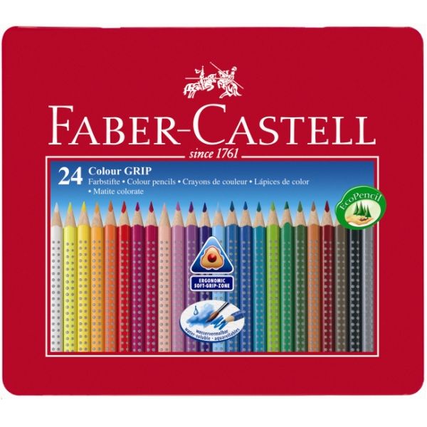 名門文具ブランドの子供用色鉛筆！ ”FABER-CASTELL カラーグリップ水彩色鉛筆24色”