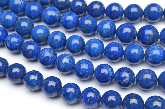 天然無着色 ラピスラズリ　ラウンド　10mm　１連（約38cm）_R1891-10/A4-5