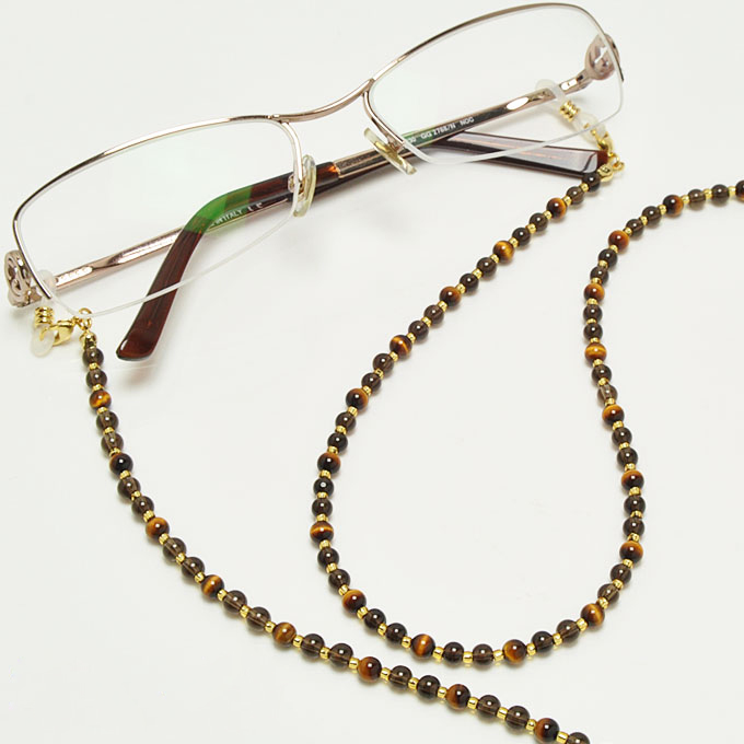 タイガーアイ スモーキークォーツ メガネチェーン 眼鏡チェーン グラスコード ファッション雑貨 天華 有限会社 問屋 仕入れ 卸 卸売の専門 仕入れならnetsea