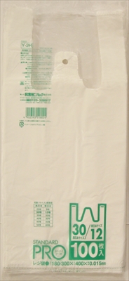 Ｙ－２Ｈレジ袋ＮＯ１２／３０　１００枚　白 【 日本サニパック 】 【 ポリ袋・レジ袋 】