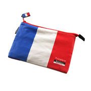 在庫処分 廃版セール!! 　Bandiera フラットポーチ M　フランス　（France）　国旗　国旗柄