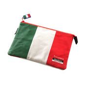 在庫処分　廃版セール!!Bandiera フラットポーチ M　 イタリア　（Italy）　国旗　国旗柄