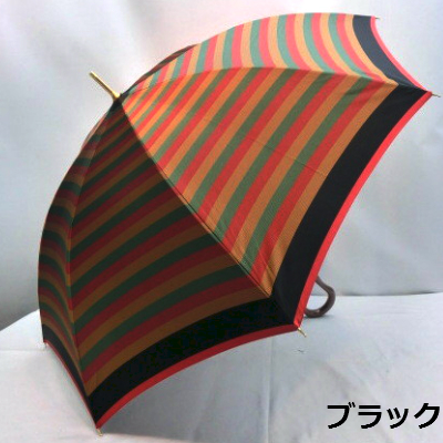 【日本製】【雨傘】【長傘】甲州産先染め朱子格子軽量日本製金骨ジャンプ雨傘