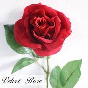 ☆● 【yk-1】造花バラ 赤 ベルベット 92900