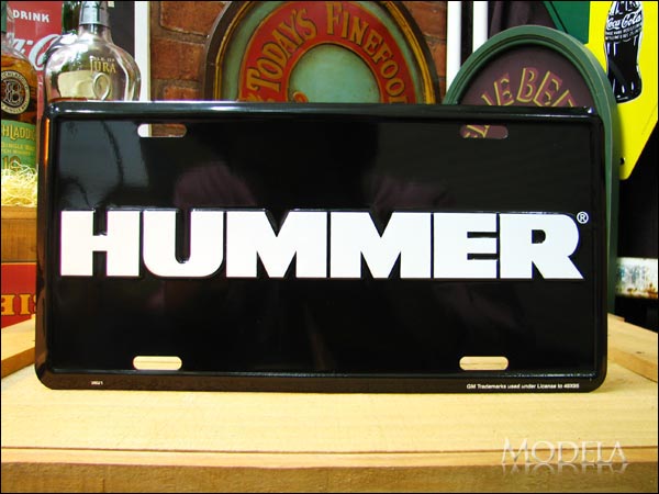 ライセンスプレート HUMMER/ハマー ロゴプレート 黒