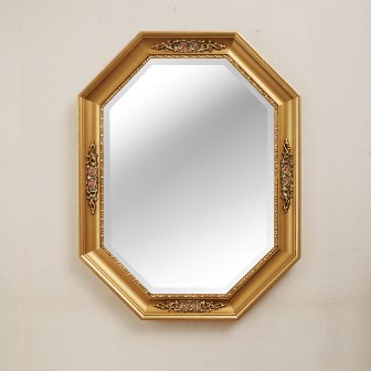 【イタリア製】　ウォールミラー　壁掛け鏡　8角形型（直送可能）