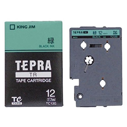 キングジム TRテープ12ミリ 緑ラベル/黒文字 TC12G 00010342