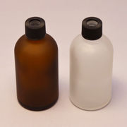 (半透明)＆(茶色) 100ml 化粧瓶 内蓋付 穴空きキャップ フロスト加工 ガラスボトル ディフューザー用