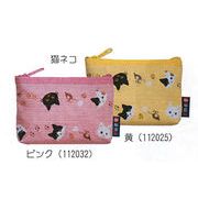 【新登場！安心の日本製！日本らしい和柄の布の雑貨！　和布日和　F付カードケース】猫ネコ