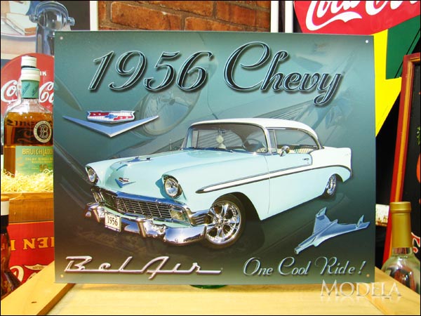 アメリカンブリキ看板 シボレー/Chevy 1956 BelAir