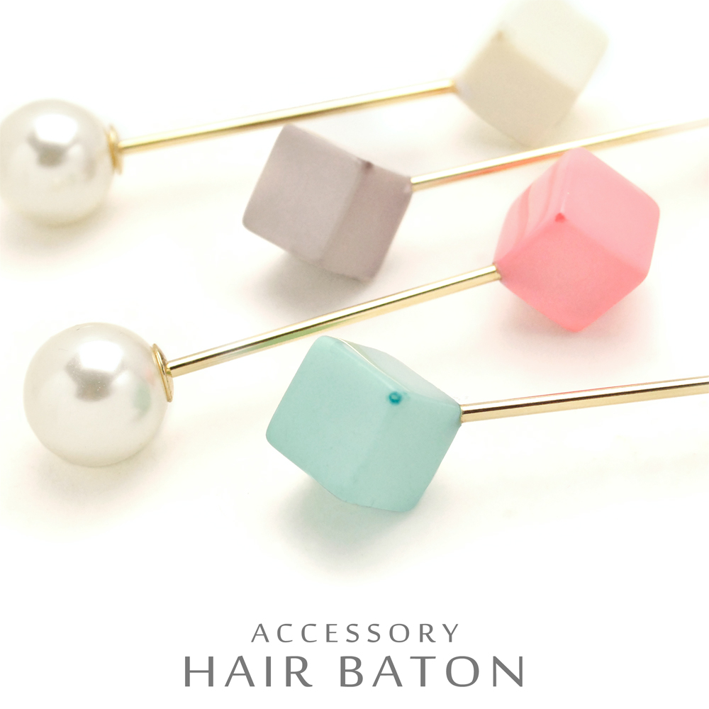 ▼MAGGIO▼【大・大・大注目のヘアアクセ★】使い方はとーーっても簡単^^♪ キューブ&パールヘアバトン