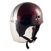 TNK工業 スピードピット シールド付ハーフ型ヘルメット SQ-32 マルーン/シルバー FREE(58-59cm) 51190
