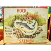アメリカンブリキ看板 Rock Brand SALMON