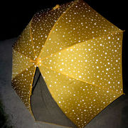 【雨傘】【ジュニア用】星柄★雨の夜道に安全！一駒透明グラスファイバージャンプ雨傘
