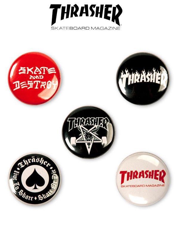 THRASHER Logo Buttons (5 Pack) 15883