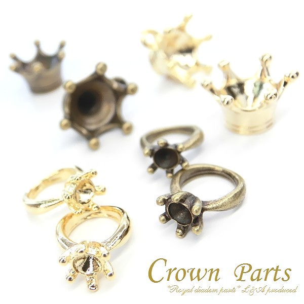 ★L&A Original Parts★Crown Parts★デコ土台★金古美&K16GP★ハンドメイド用♪ 土台&台座★