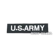 U.S. ARMY　角ワッペン　13.5×3　ブラック(白字)