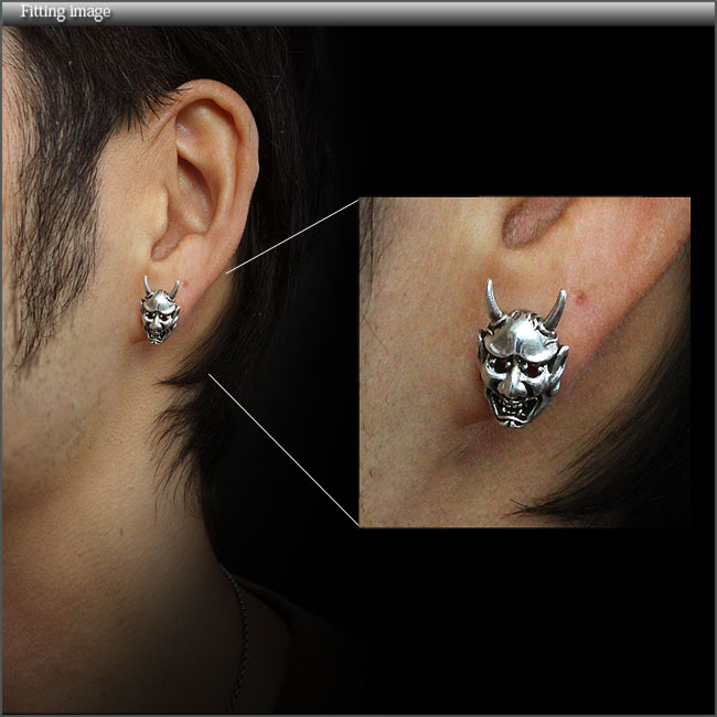 good vibrations 般若の面 ピアス シルバー925 シルバーピアス メンズ