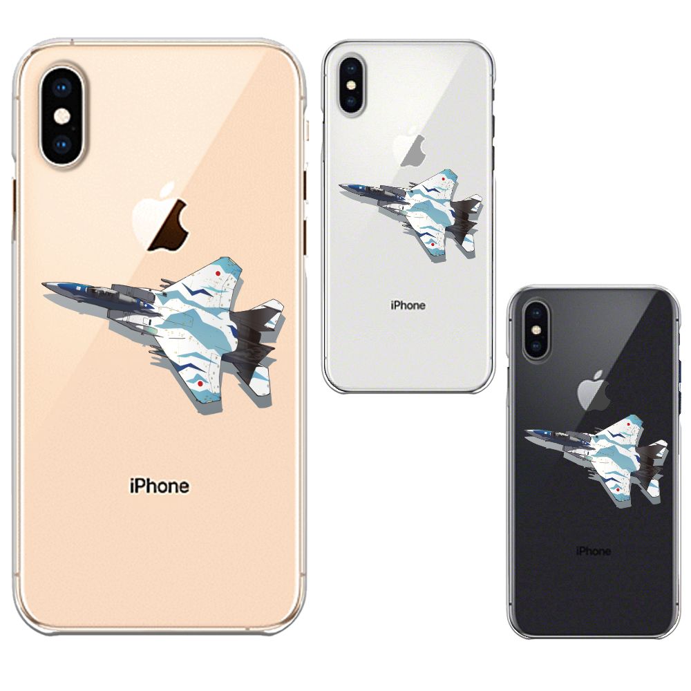 iPhoneX iPhoneXS ワイヤレス充電対応 ハード クリアケース 航空自衛隊 戦闘機 F-15J アグレッサー 4