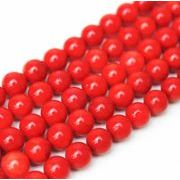 連　染めサンゴ（赤）　 丸　10mm AAA　　　　品番： 9822