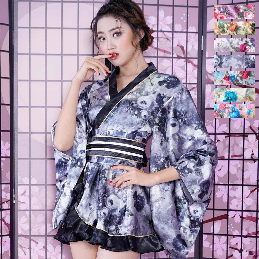 1072和柄ミニ着物ドレス 和柄 衣装 ダンス よさこい 花魁 コスプレ キャバドレス