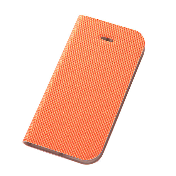 iPhone5/iPhone5s/スマホケースブックカバータイプ ポケットスリム オレンジ