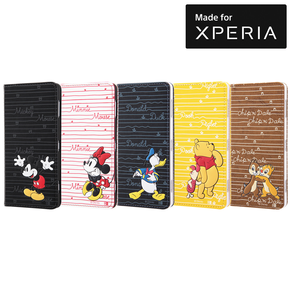 Xperia　XZ2 ディズニーキャラクター-手帳型ケース スタンディング カーシヴ-ミッキー