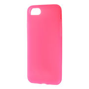 iPhone7 シリコンケース シルキータッチ/ピンク(半透明)