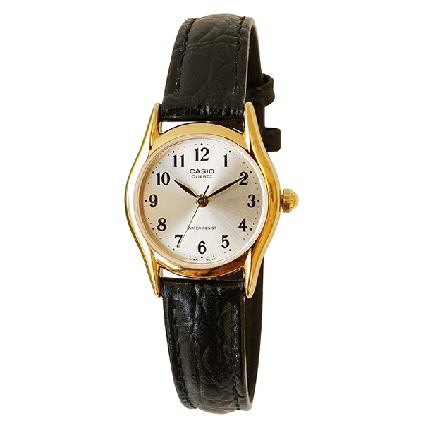 CASIO腕時計 アナログ表示 丸形 革ベルト LTP-1094Q-7B2 チプカシ レディース腕時計