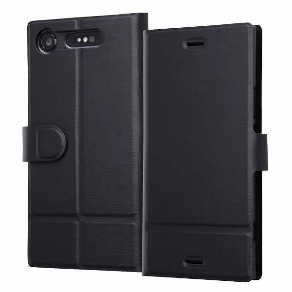 Xperia XZ1 手帳型ケース スリム/ブラック