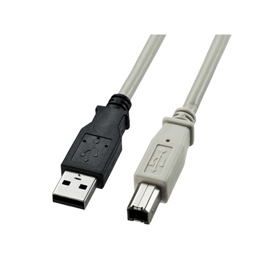 USB2.0ケーブル スタンダードコネクタタイプ 長さ3m ライトグレー