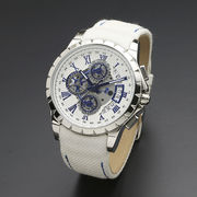 正規品SalvatoreMarra腕時計サルバトーレマーラ SM13119D-SSWHBL/WH クロノグラフ 革ベルト メンズ腕時計