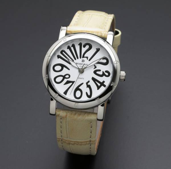 正規品AMORE DOLCE腕時計アモーレドルチェ AD18303-SSWH/IV ラウンド 革バンド レディース腕時計